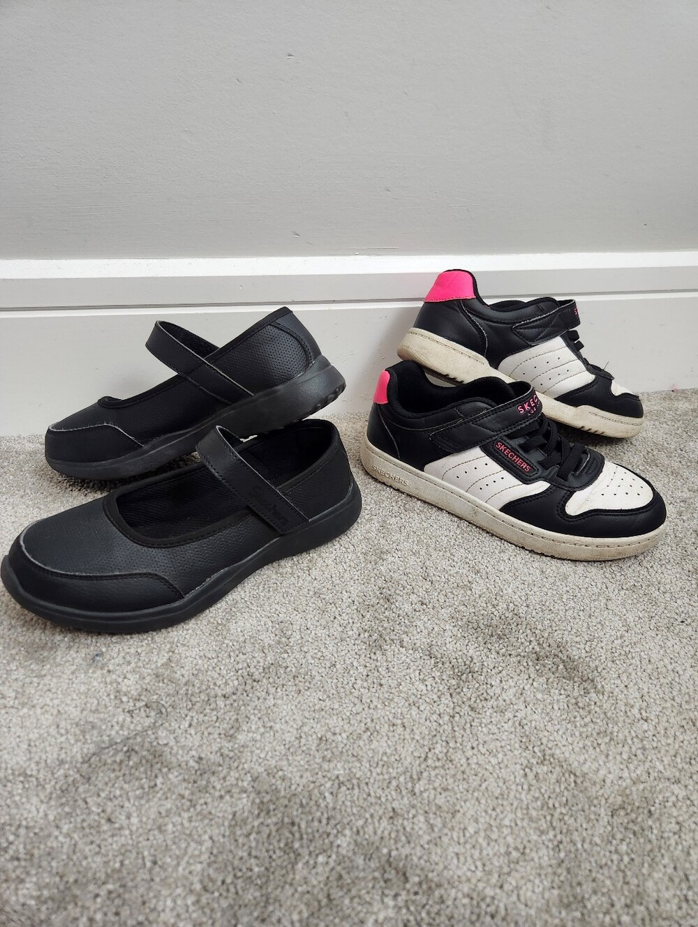 Skechers Girls Microstrides Recess Rules & Quick Street Lace Up Shoes Sz 2 & 2.5